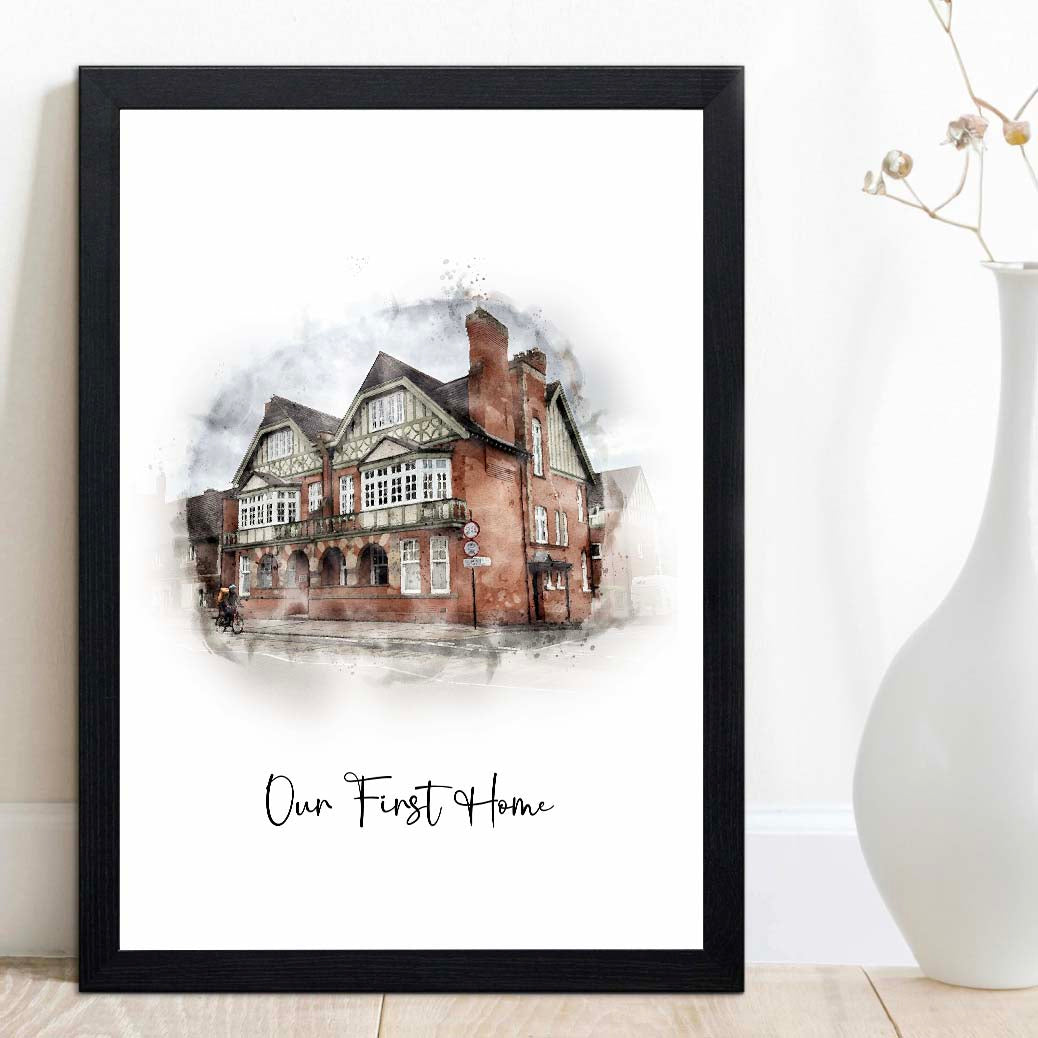 Watercolor House Painting