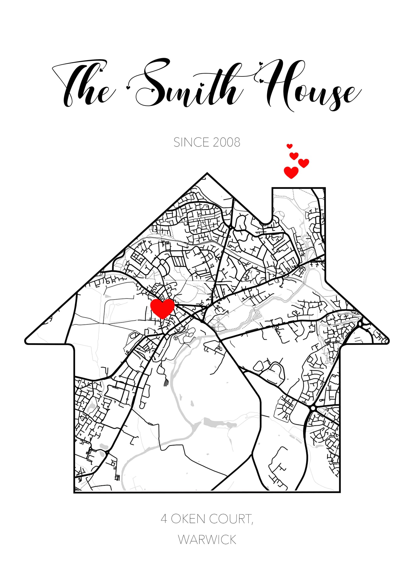 Home Map Poster Print