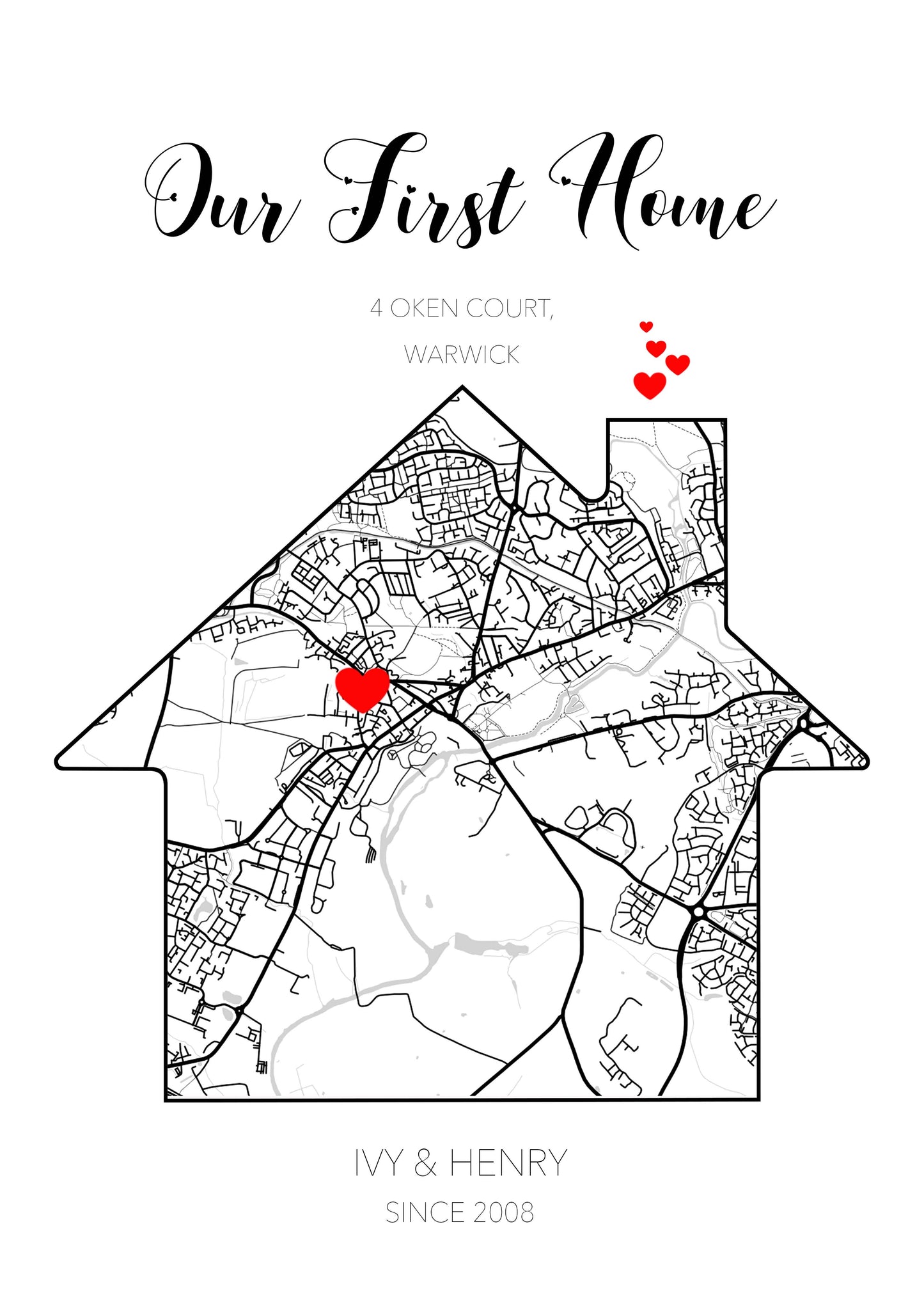 Home Map Poster Print