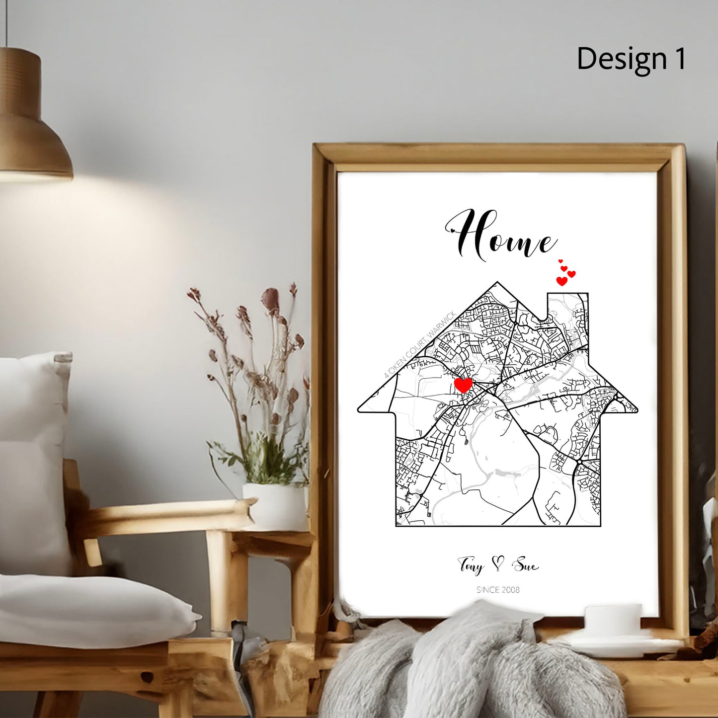 Home Map Poster Print