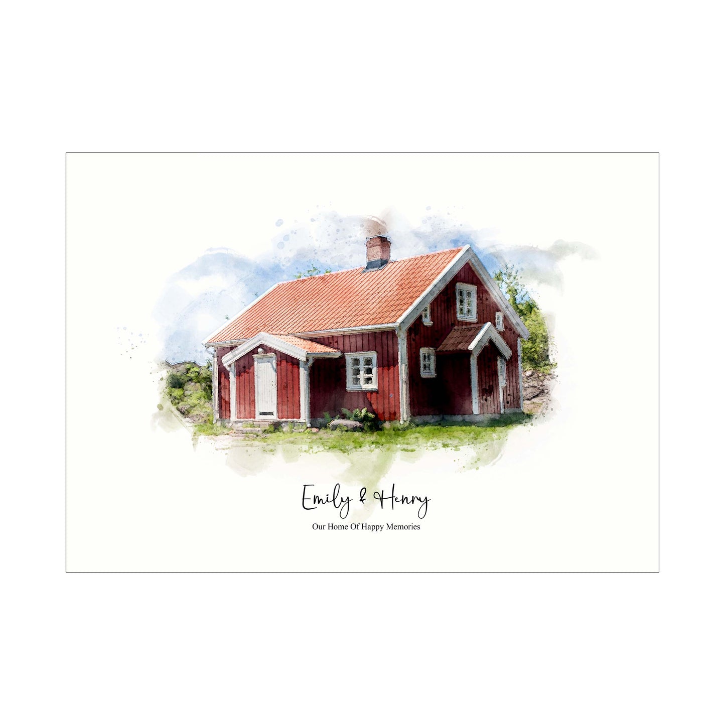 Watercolor House Painting