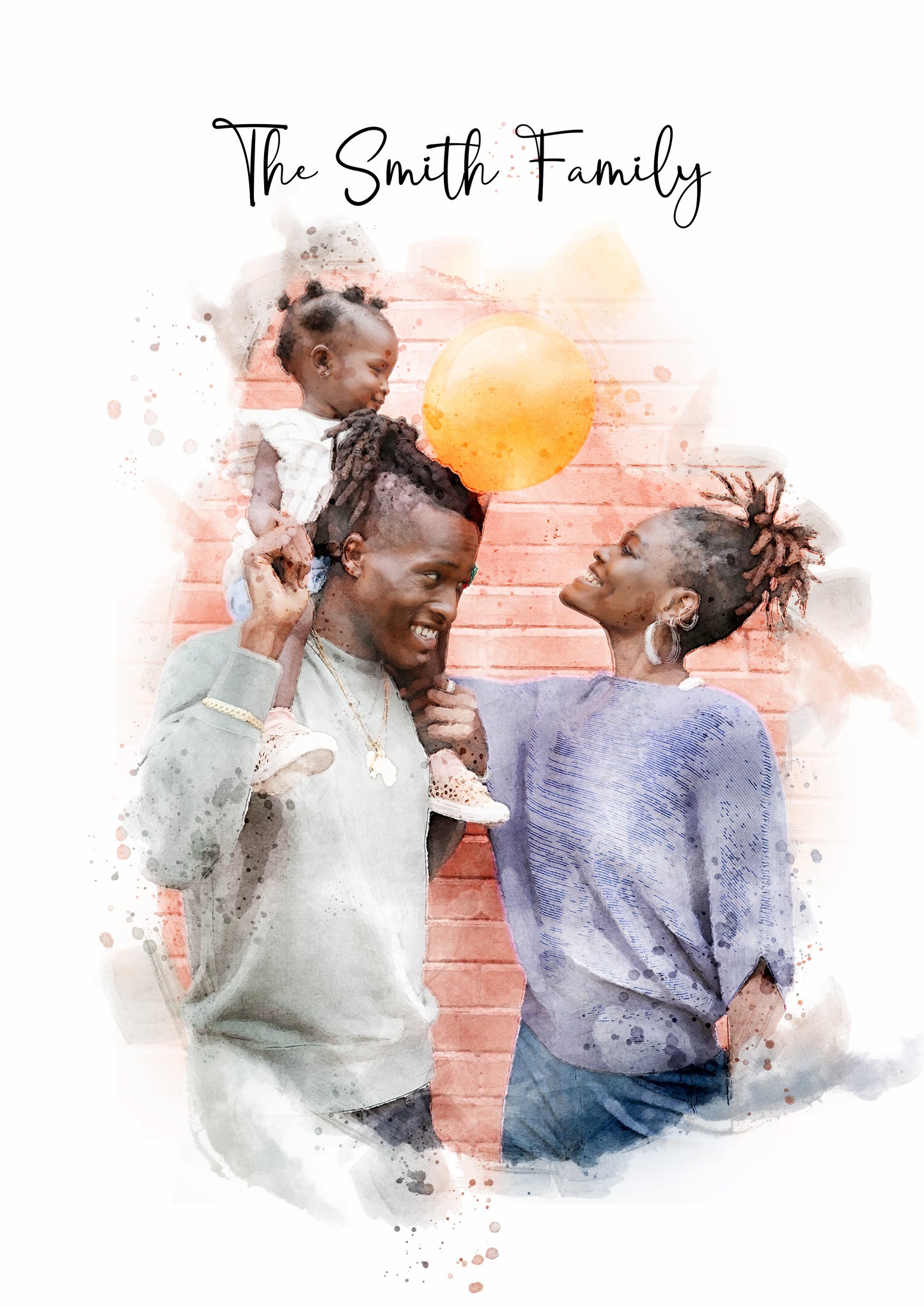 Watercolour Family / Couple Portrait