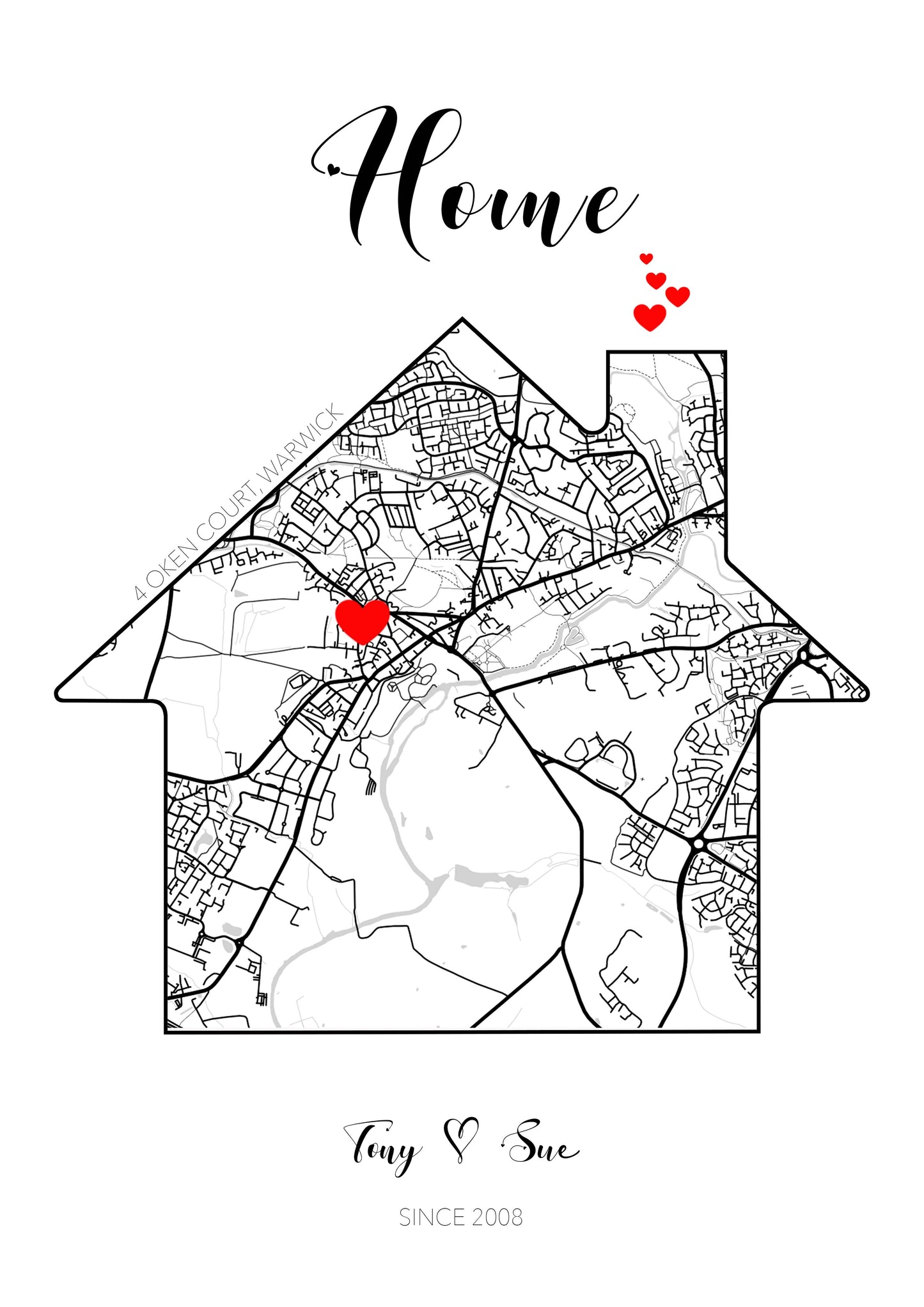 Home Map Poster Print