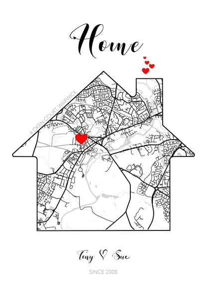 Home Map Poster Print