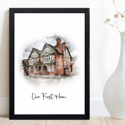 Watercolor House Painting