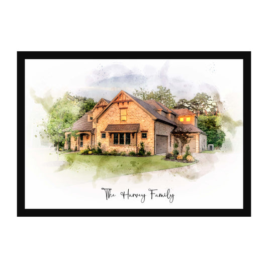 Watercolor House Painting