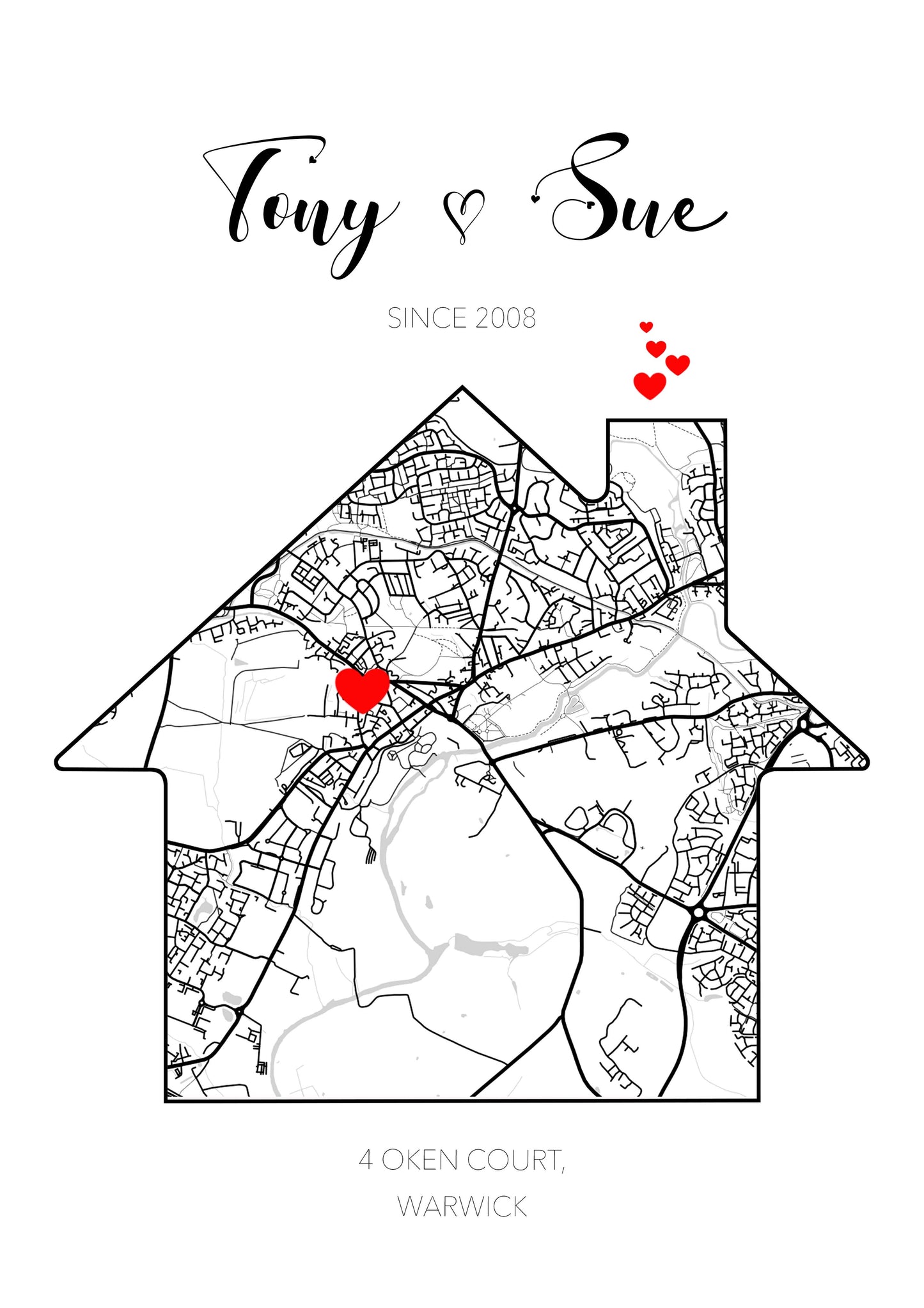 Home Map Poster Print