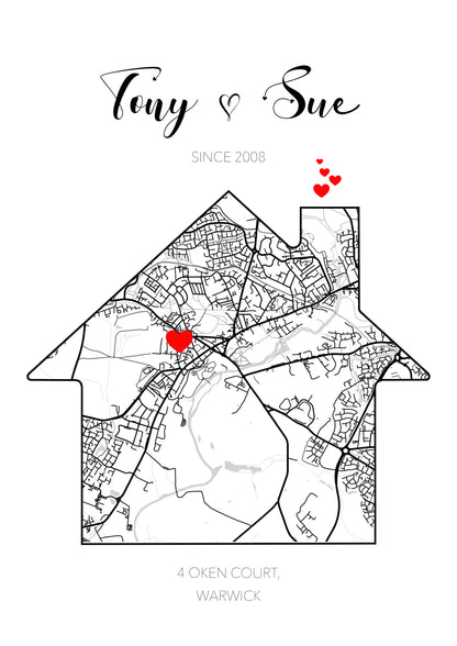 Home Map Poster Print