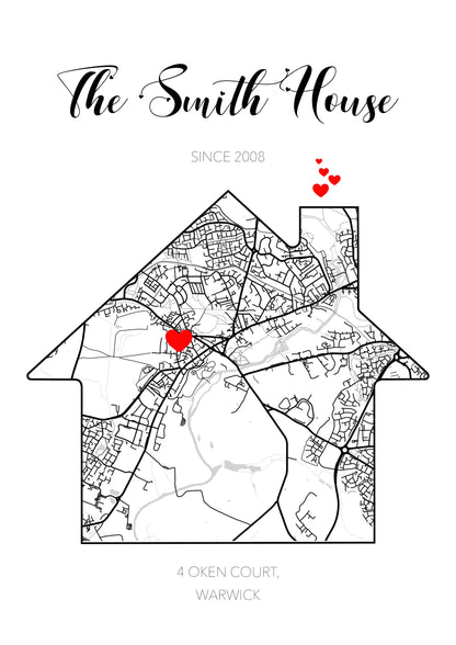 Home Map Poster Print