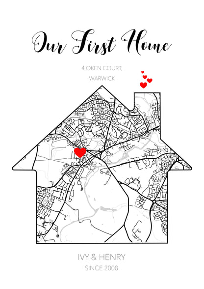 Home Map Poster Print
